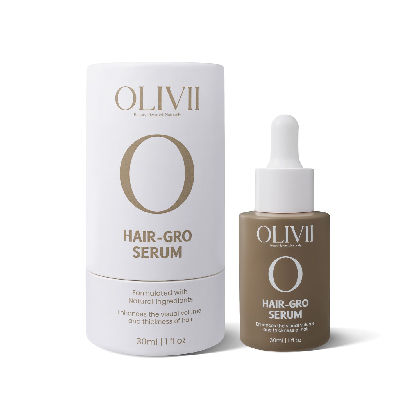 OLIVII Hair-Gro Serum packaging on a white background