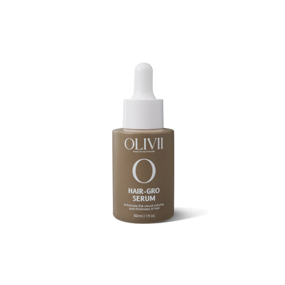 OLIVII Hair-Gro Serum bottle on a white background